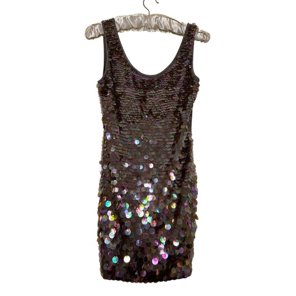 Nikibiki Dresses & Skirts - Nikibiki Womens Large Iridescent Sequin Mini Dress Brown Party Cocktail